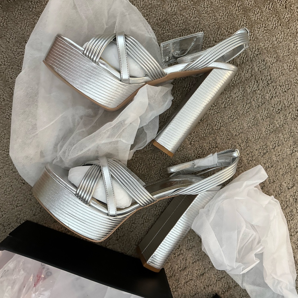 London Rag Platform Heels